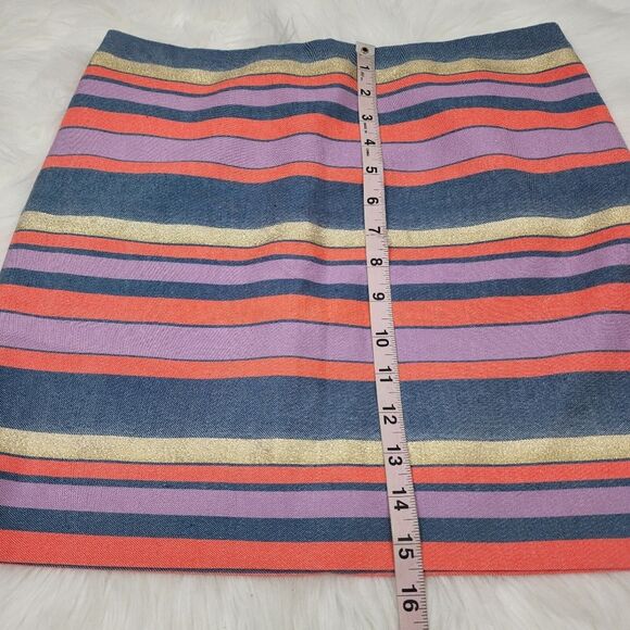 J. Crew Mini Skirt Size 2 Striped Metallic Mini Skirt - Picture 6 of 9